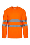 T-shirt de Alta Visibilidade em Algodão de Manga Comprida-Laranja Fluorescente - 19-S-RAG-Tailors-Fardas-e-Uniformes-Vestuario-Pro