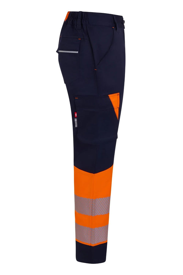 Calças Stretch recicladas bicolor com faixas segmentadas para mulher-RAG-Tailors-Fardas-e-Uniformes-Vestuario-Pro
