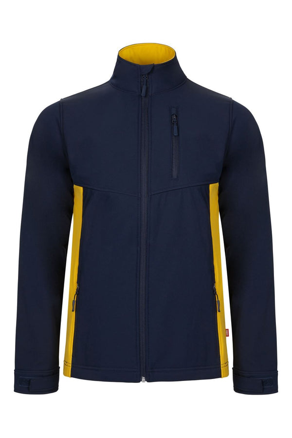 Casaco Soft Shell Total Match Indústria-Azul Navy/amarelo - 61/17-XS-RAG-Tailors-Fardas-e-Uniformes-Vestuario-Pro