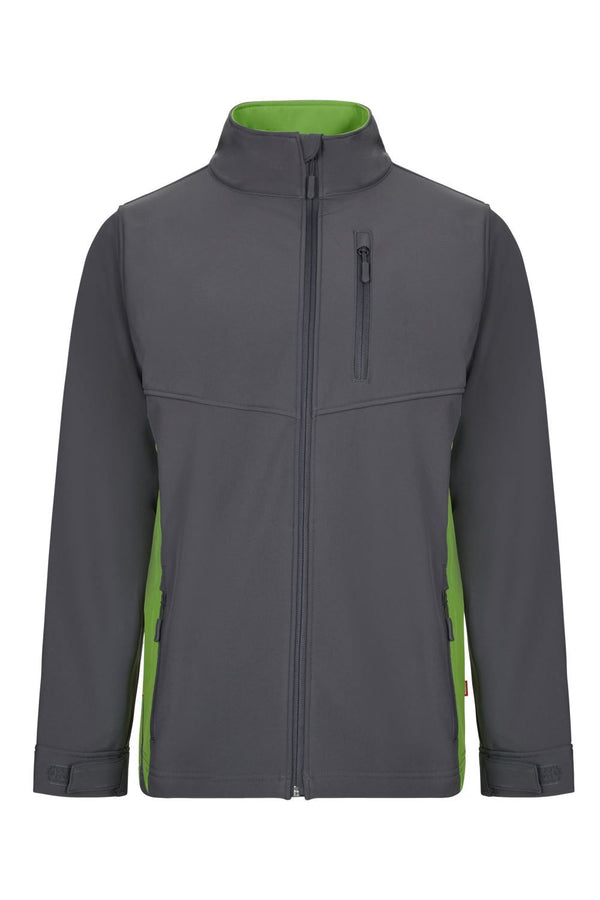 Casaco Soft Shell Total Match Indústria-Cinza/verde Lima - 08/25-XS-RAG-Tailors-Fardas-e-Uniformes-Vestuario-Pro